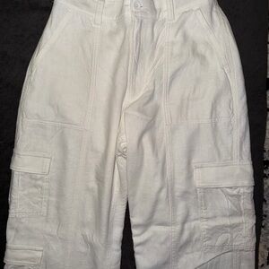 Hollister White High-Rise Baggy Pants